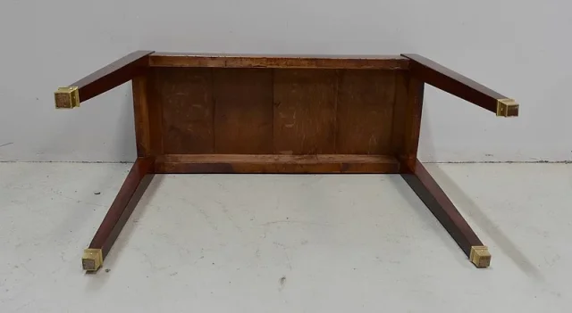 Petite Table Console en Placage de Ronce d’Acajou, goût Directoire – 1ère partie du XIXe