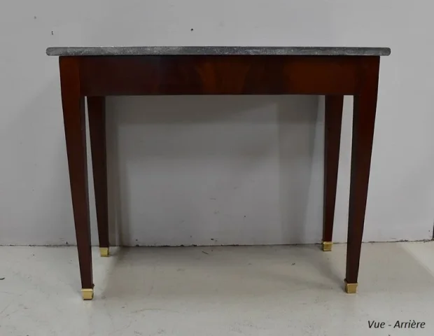 Petite Table Console en Placage de Ronce d’Acajou, goût Directoire – 1ère partie du XIXe