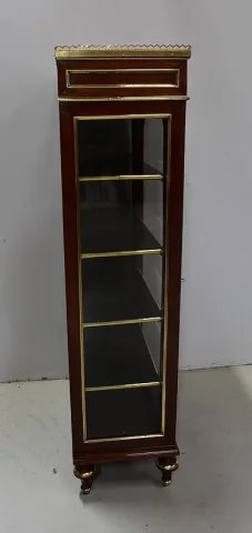 Petite Vitrine en Acajou massif et plaqué, style Louis XVI – Fin XIXe