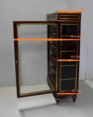 Petite Vitrine en Acajou massif et plaqué, style Louis XVI – Fin XIXe