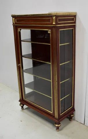 Petite Vitrine en Acajou massif et plaqué, style Louis XVI – Fin XIXe