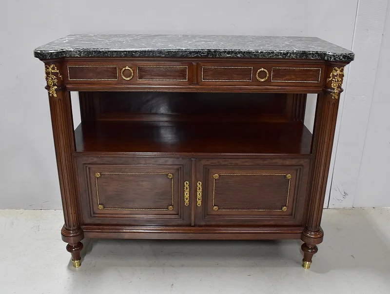 Buffet Desserte d’Entre-Deux en Acajou, style Louis XVI – Début XXe