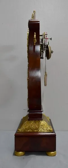 Pendule Lyre en Acajou et Bronze Doré, époque Empire – Début XIXe