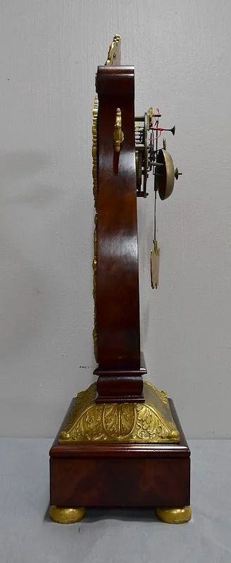 Pendule Lyre en Acajou et Bronze Doré, époque Empire – Début XIXe