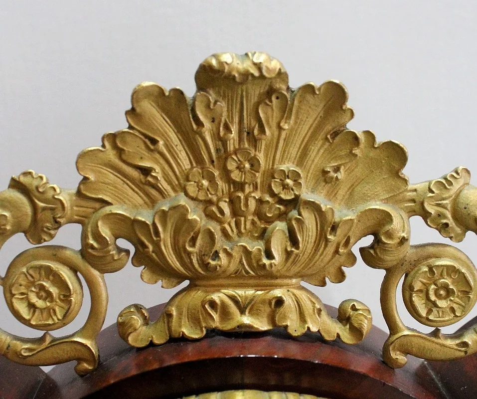 Pendule Lyre en Acajou et Bronze Doré, époque Empire – Début XIXe