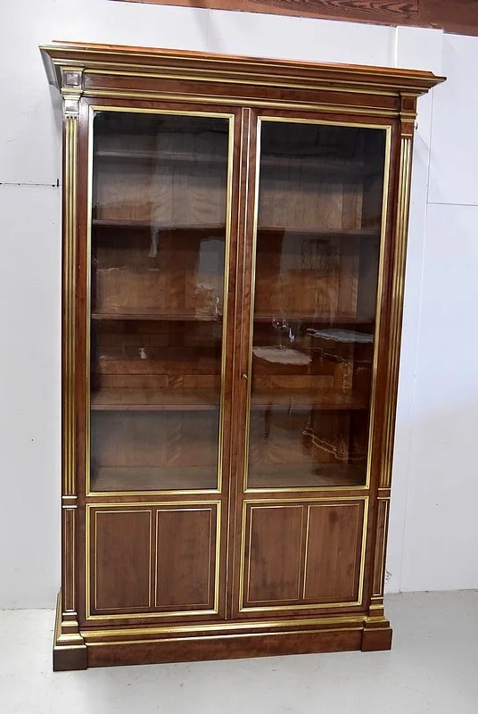 Bibliothèque de Parquet en Acajou de Cuba, style Louis XVI – Fin XIXe