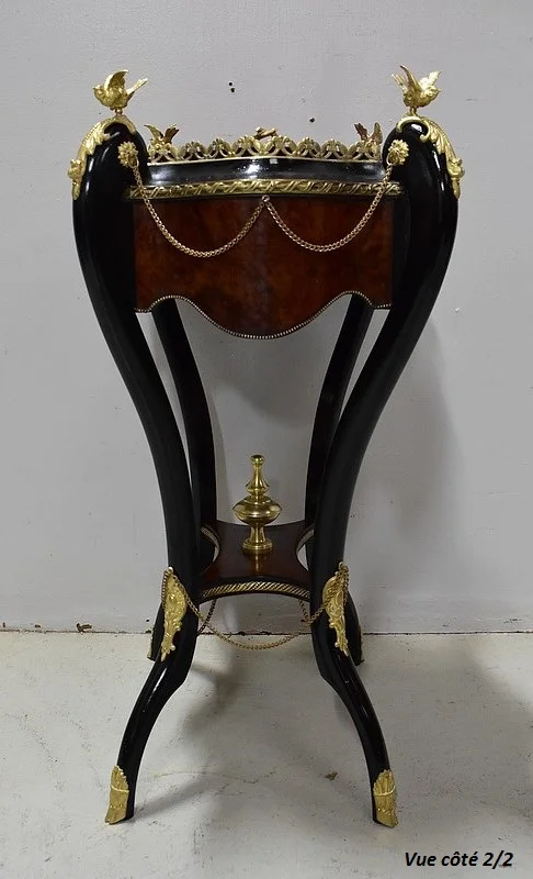 Jardinière en Placage de Ronce de Thuya et bois noirci, époque Napoléon III – XIXe