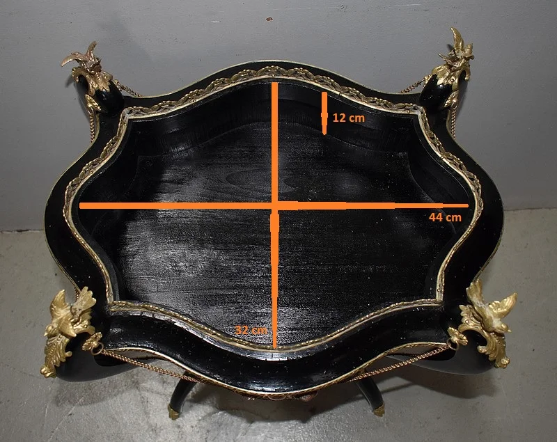 Jardinière en Placage de Ronce de Thuya et bois noirci, époque Napoléon III – XIXe