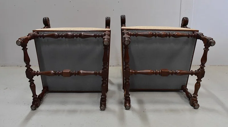 PAIR OF LOUIS XIII STYLE ARMCHAIRS