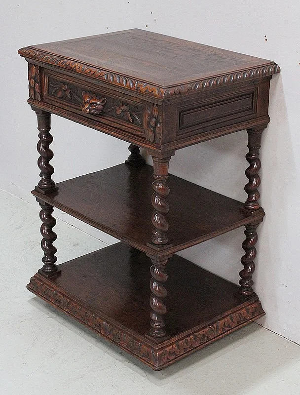 Petite Desserte en Chêne style Louis XIII – Époque 1900