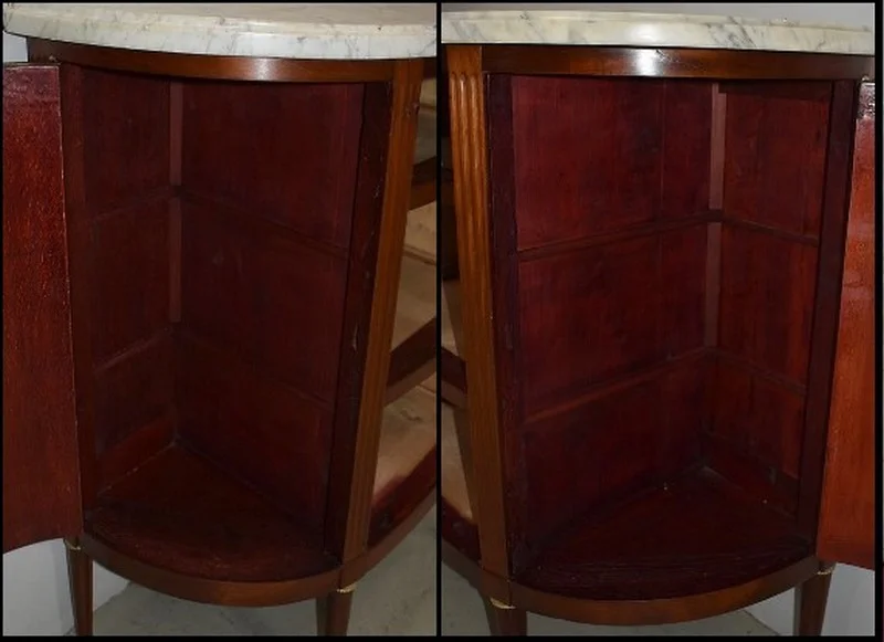Petit Buffet / Commode Demi-Lune en Acajou, époque Louis XVI – XVIIIe