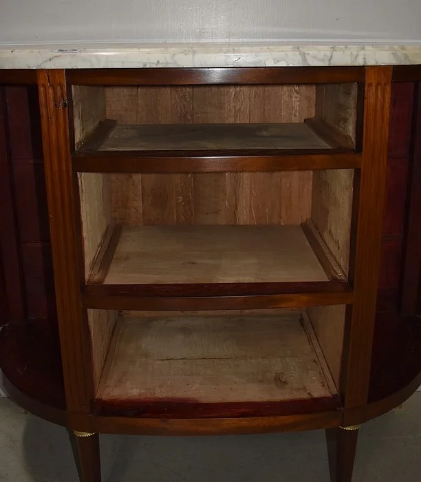 Petit Buffet / Commode Demi-Lune en Acajou, époque Louis XVI – XVIIIe