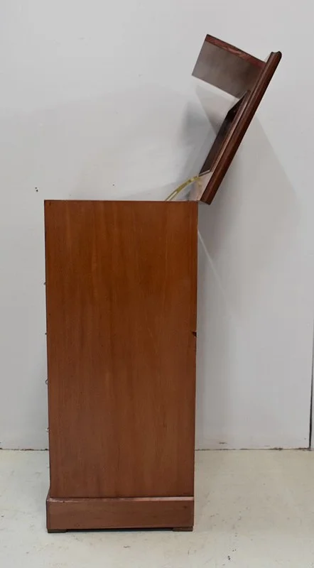 Rare Petite Commode de Toilette, en Placage de Ronce d’Acajou – Fin XIXe