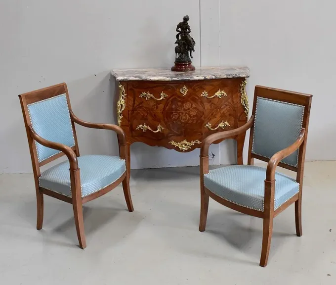 PAAR FRANZÖSISCHER DIRECTOIRE STYLE ARMCHAIRS
