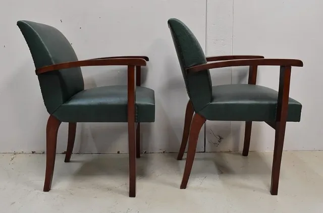 PAIR OF BRIDGE ARMCHAIRS