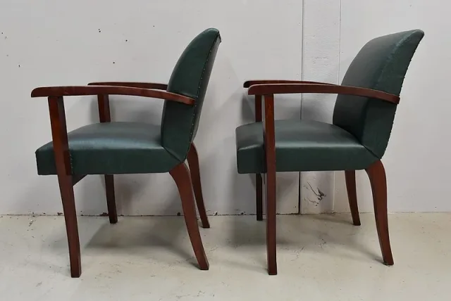 PAIR OF BRIDGE ARMCHAIRS
