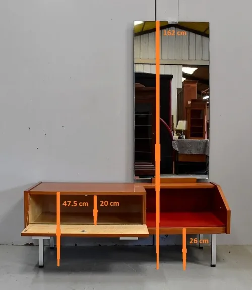 Coiffeuse en Teck, esprit Vintage – 1960 / 1970