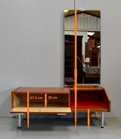 Coiffeuse en Teck, esprit Vintage – 1960 / 1970