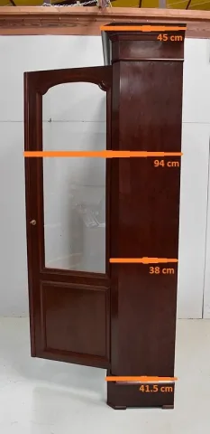 Bibliothèque Vitrine en Placage d’Acajou Moucheté – Fin XIXe