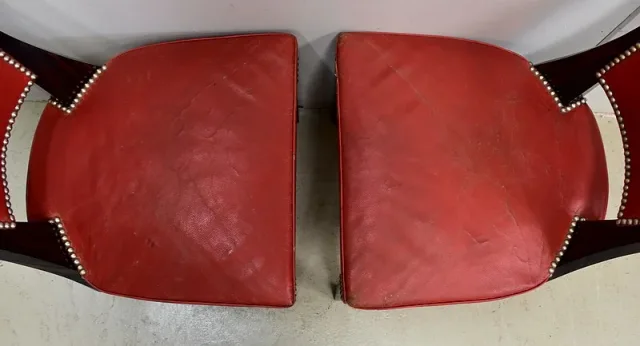 Paire de Chaises en Ébène de Macassar et Cuir Rouge – 1930