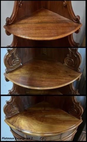 Rare Paire d’Encoignures en Noyer – Fin XIXe