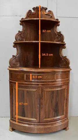 Rare Paire d’Encoignures en Noyer – Fin XIXe