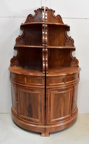 Rare Paire d’Encoignures en Noyer – Fin XIXe