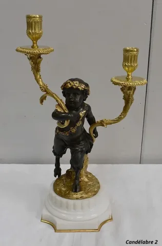 PAAR BRONZEN KANDELABRA