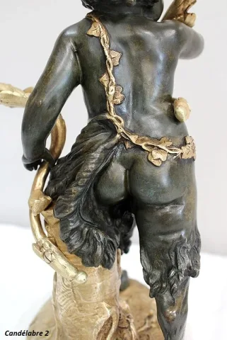 PAAR BRONZEN KANDELABRA