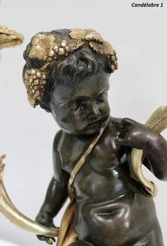 PAAR BRONZEN KANDELABRA