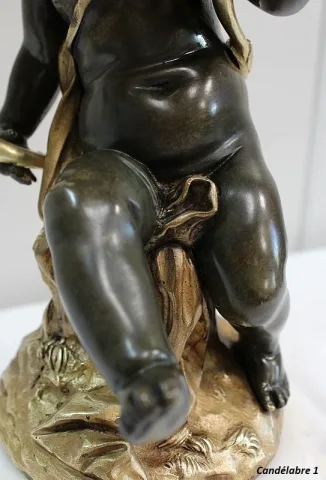 PAAR BRONZEN KANDELABRA