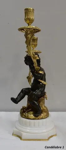 PAAR BRONZEN KANDELABRA