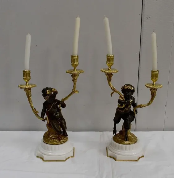 PAAR BRONZE CANDELABRA