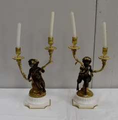 PAAR BRONZE CANDELABRA