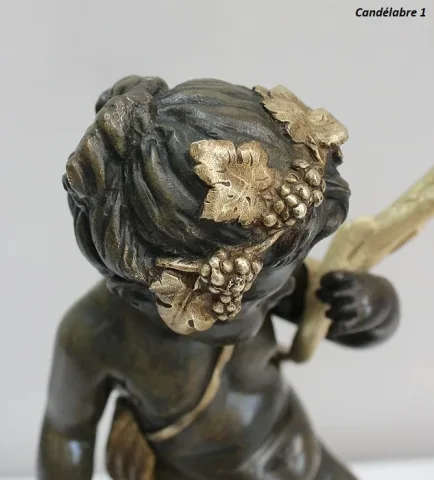 PAAR BRONZEN KANDELABRA