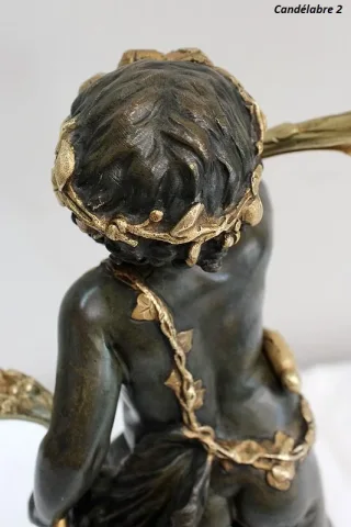 PAAR BRONZEN KANDELABRA