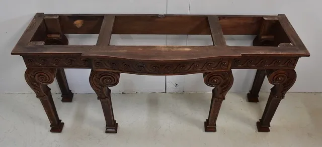 Grande Console en Acajou massif et dessus Marbre, style Louis XVI – Fin XIXe