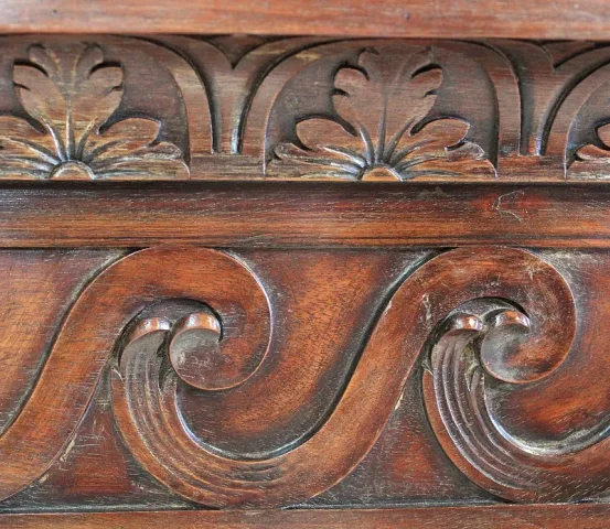 Grande Console en Acajou massif et dessus Marbre, style Louis XVI – Fin XIXe