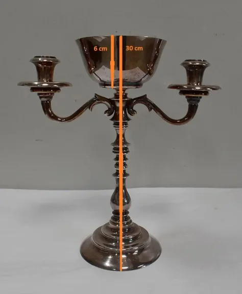 Paire de Chandeliers en Métal Argenté – XXe