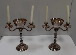 PAAR SILBERPLATTE KANDELABRA