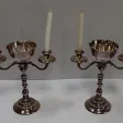 Paire de Chandeliers en Métal Argenté – XXe