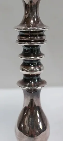 Paire de Chandeliers en Métal Argenté – XXe