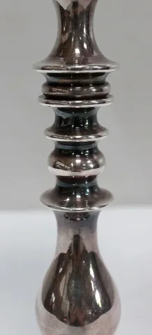 Paire de Chandeliers en Métal Argenté – XXe