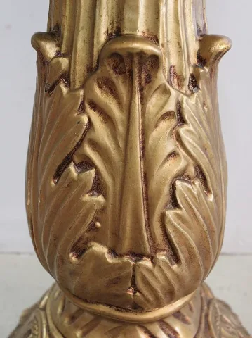 Buste de Fillette et Colonne Torsadée, en Plâtre Doré – 1900 / 1920