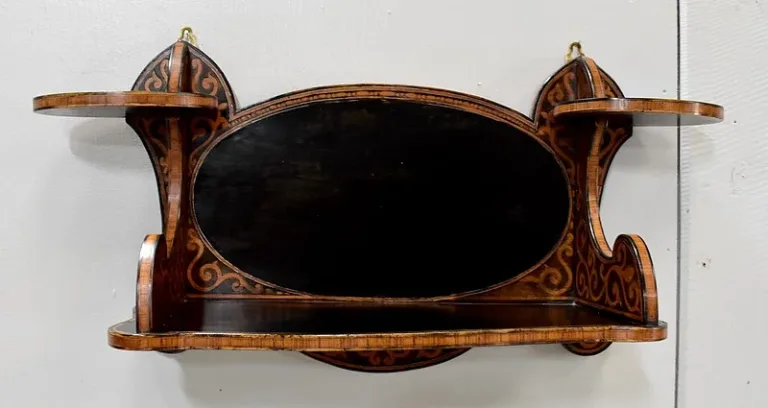 Étagère d’Applique en Bois Noirci, goût Art Nouveau – 1900