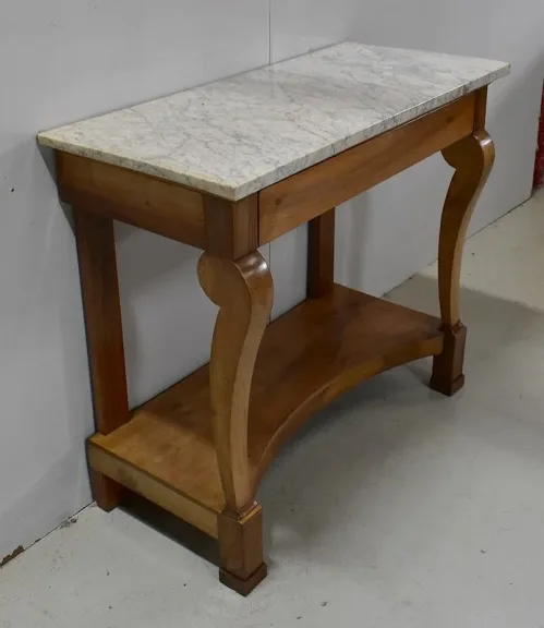 Console de Propriété, en Noyer massif, époque Restauration – Début XIXe