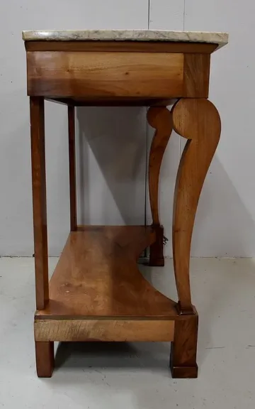 Console de Propriété, en Noyer massif, époque Restauration – Début XIXe