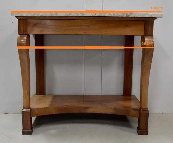Console de Propriété, en Noyer massif, époque Restauration – Début XIXe