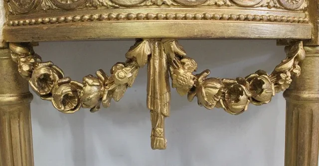 Ensemble Miroir Trumeau et Console Demi-Lune, en Bois Doré – Fin XIXe