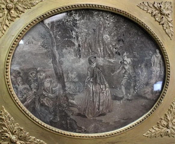 Ensemble Miroir Trumeau et Console Demi-Lune, en Bois Doré – Fin XIXe